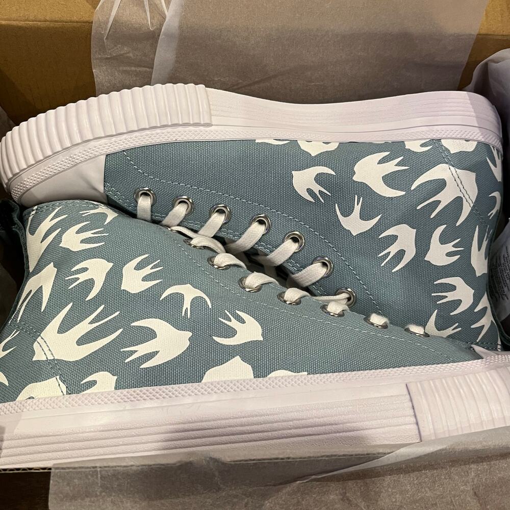 MCQ by Alexander McQueen Swallow High-Top Sneaker Light Blue Women's EU 40 US 10